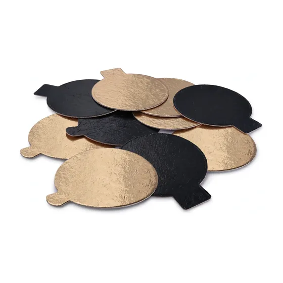 Gold and black mono-portion boards with handle tabs
